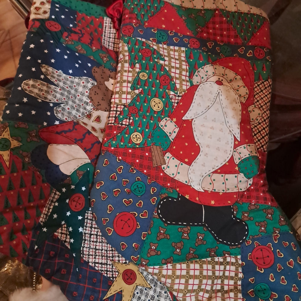 Set Of 2 Festive Patchwork Christmas Stockings